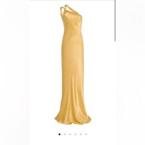 NWT S Arcina Ori Monique Open-Back Satin Gown